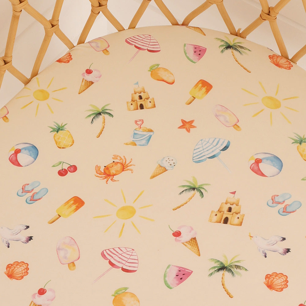 Beach Fun Organic Bassinet Sheet / Change Pad Cover - View 2