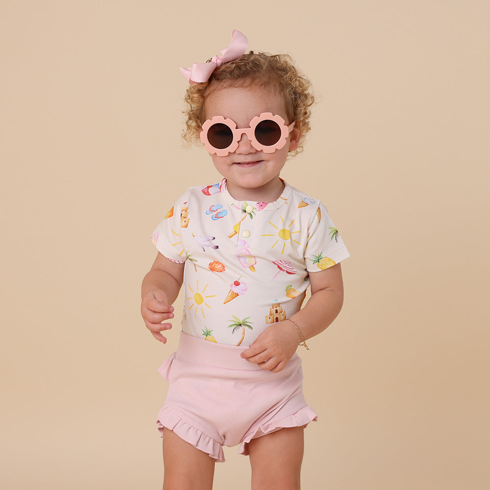 Beach Fun Short Sleeve Organic Bodysuit - View 10