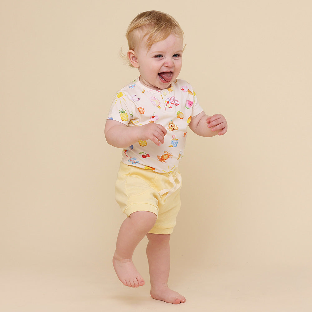 Beach Fun Short Sleeve Organic Bodysuit - View 5
