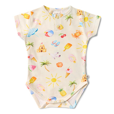 Beach Fun Short Sleeve Organic Bodysuit | Snuggle Hunny