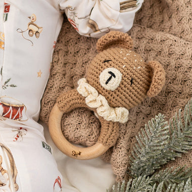 Handmade Bear Crochet Rattle | Snuggle Hunny