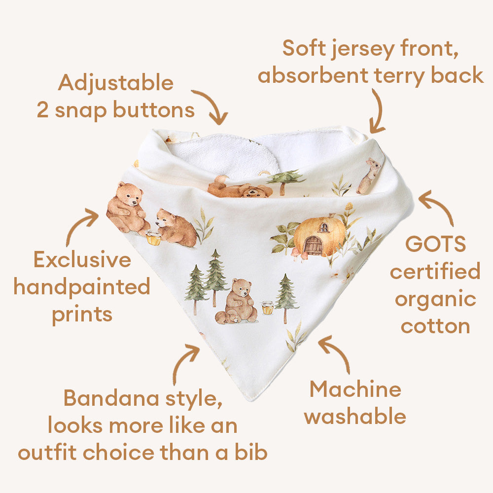 Bears Organic Dribble Bib - View 4