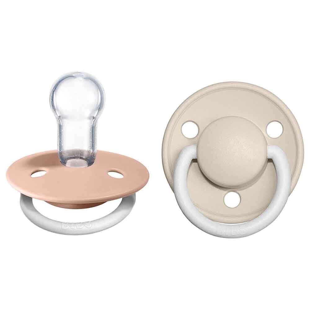 BIBS De Lux Silicone Night Glow Dummy 2 Pack - Blush/ Vanilla - View 1