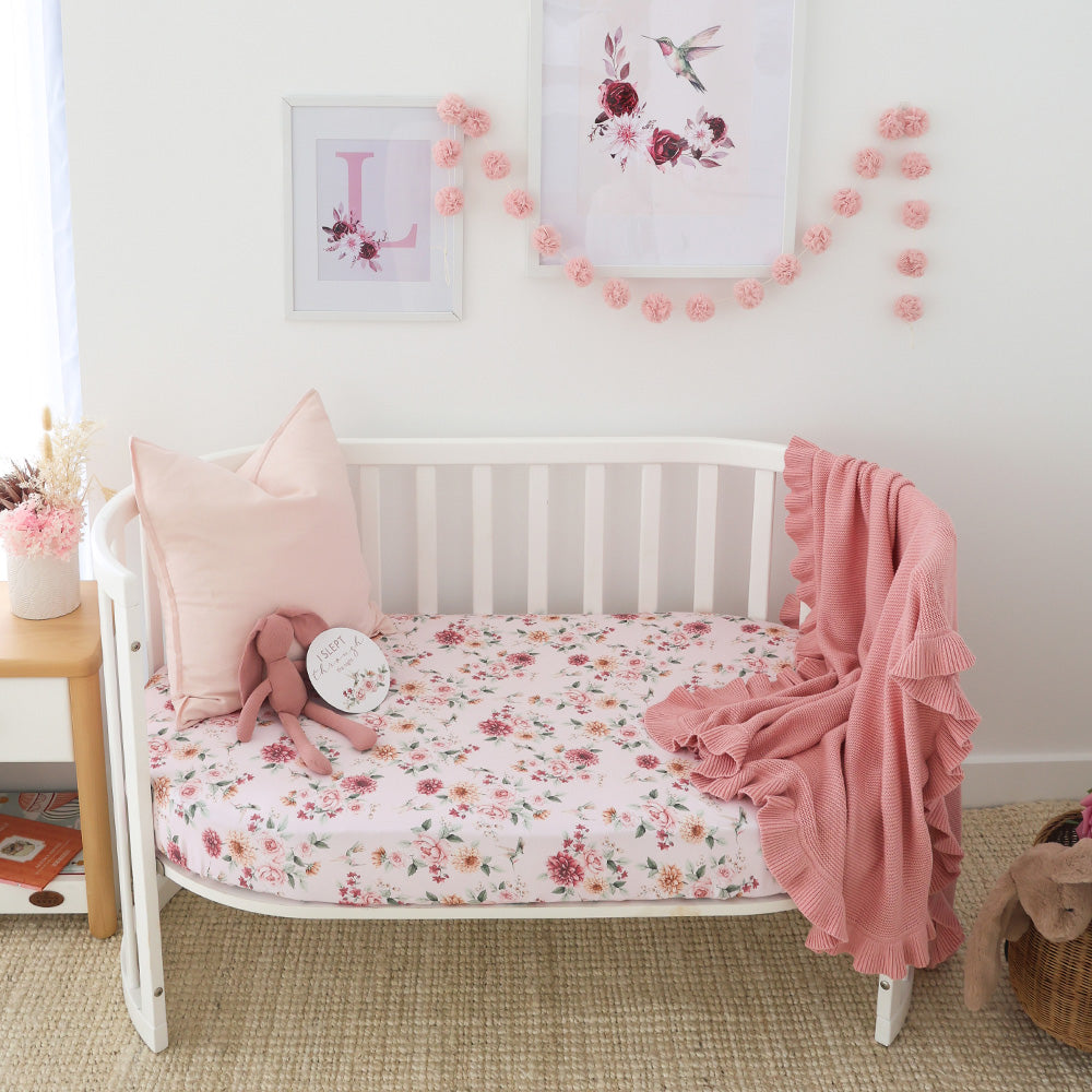 Birds & Blooms Organic Fitted Cot Sheet - View 3