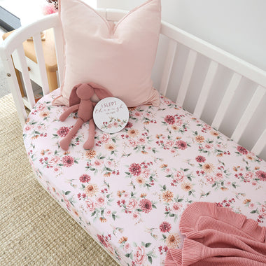 Birds & Blooms Organic Fitted Cot Sheet | Snuggle Hunny