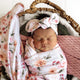 Birds & Blooms Organic Jersey Wrap & Topknot Set - Thumbnail 3