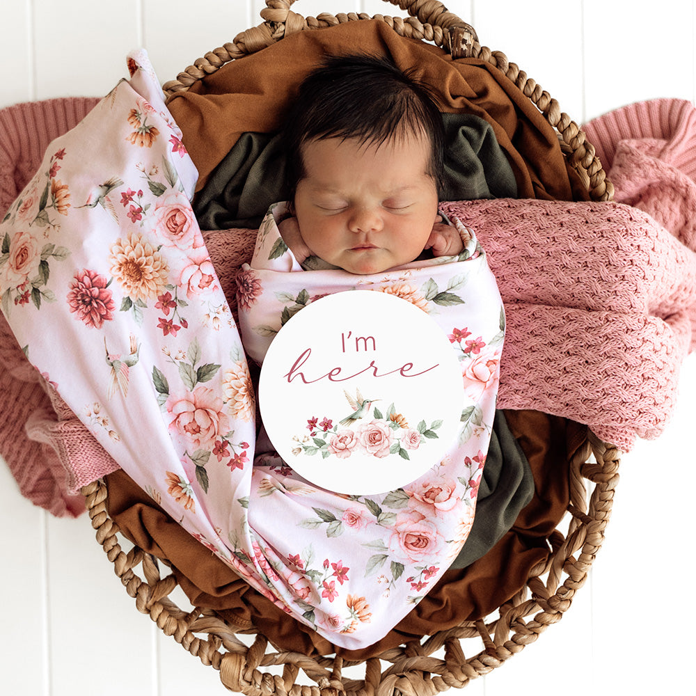 Birds & Blooms Organic Jersey Wrap & Topknot Set - View 7
