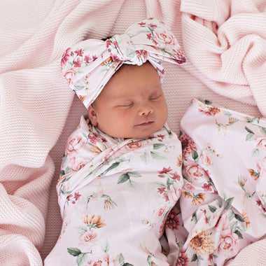 Birds & Blooms Organic Oversized Bow | Snuggle Hunny
