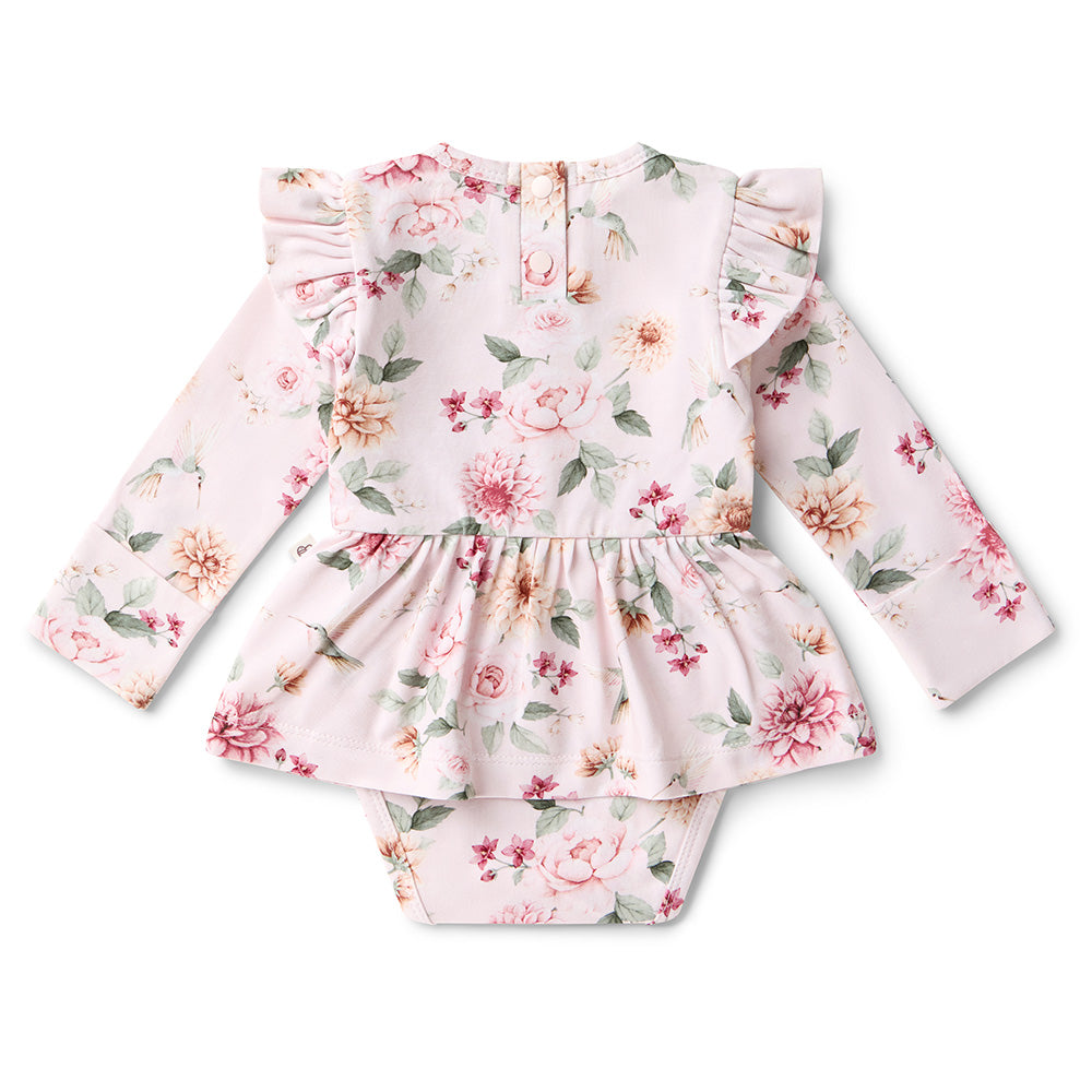 Birds & Blooms Long Sleeve Organic Dress - View 14