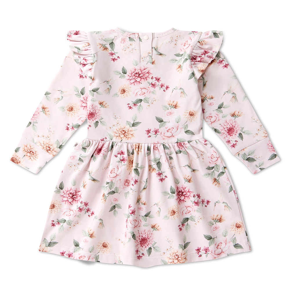 Birds & Blooms Long Sleeve Organic Dress - View 15