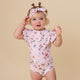 Birds & Blooms Short Sleeve Organic Bodysuit with Frill - Thumbnail 1