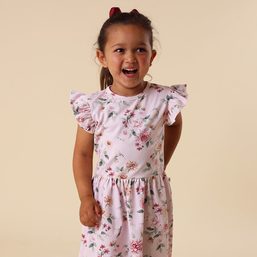 Birds & Blooms Short Sleeve Organic Dress - View 16