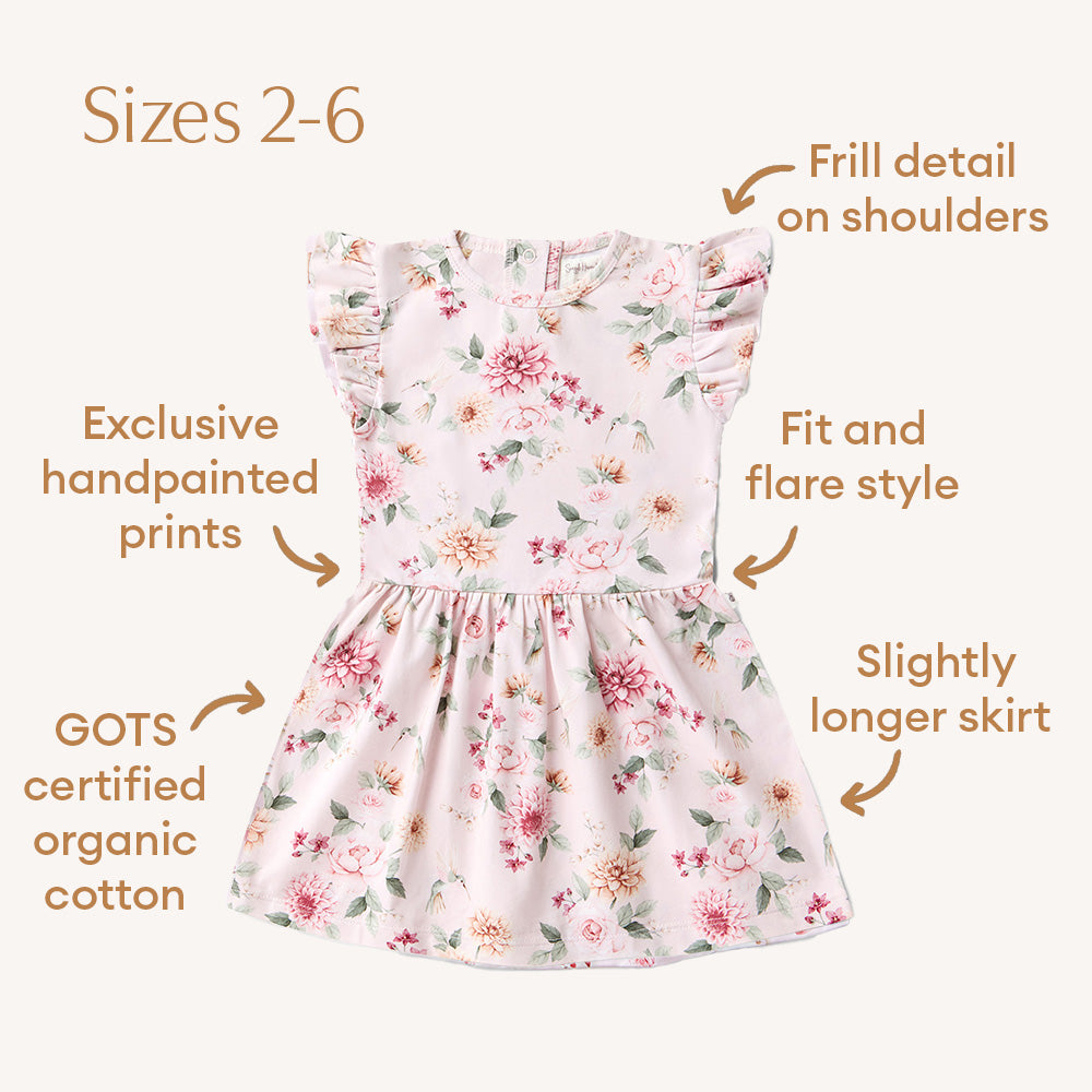 Birds & Blooms Short Sleeve Organic Dress - View 12