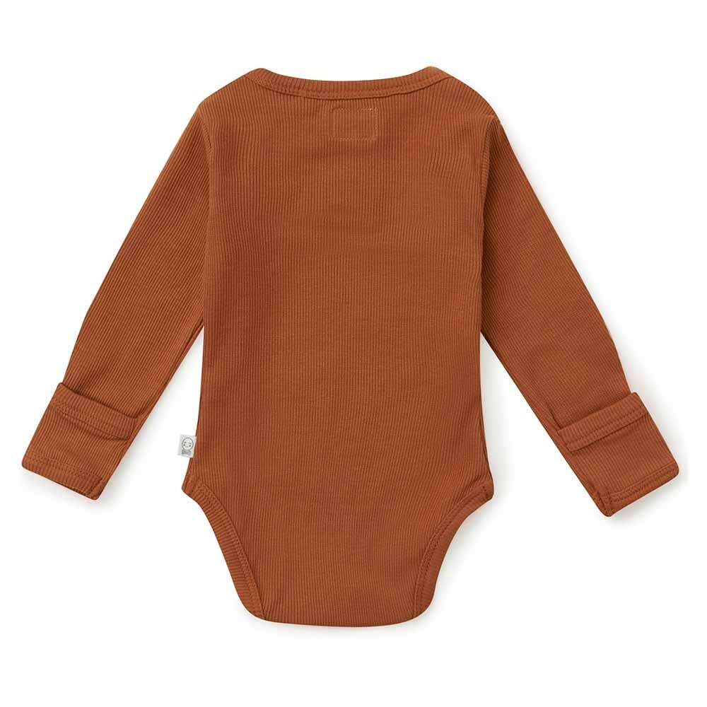 Biscuit Long Sleeve Organic Bodysuit - View 4