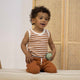 Biscuit Stripe Organic Singlet - Thumbnail 1