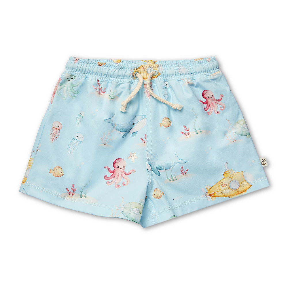 Blue Little Subs Board Shorts - View 2