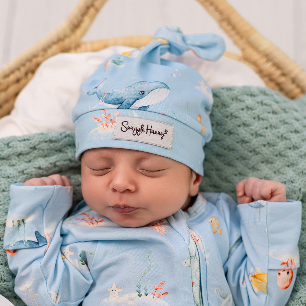 Blue Little Subs Organic Knotted Beanie - View 3