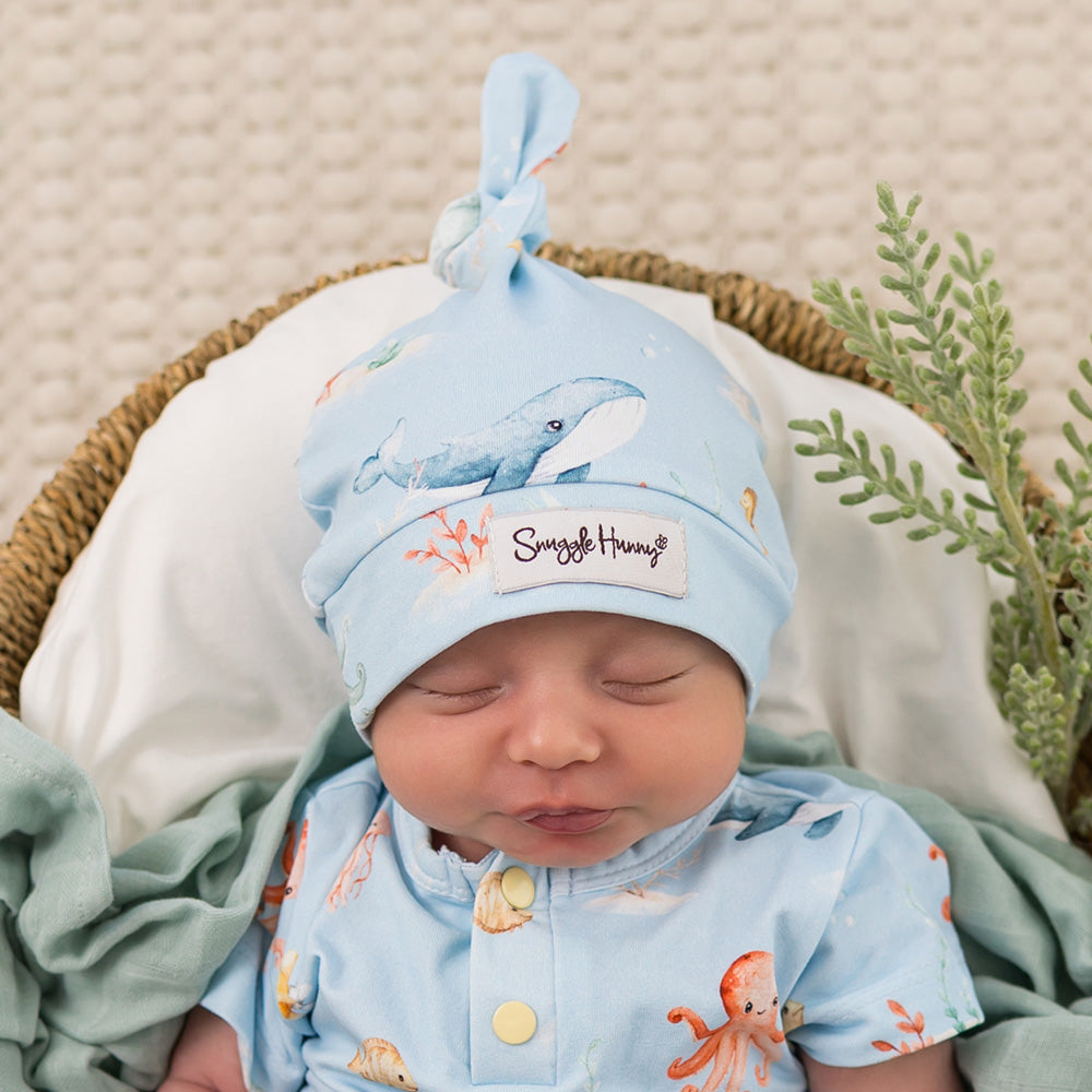 Blue Little Subs Organic Knotted Beanie - View 6
