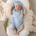 Blue Little Subs Organic Snuggle Overall Shorts | Snuggle Hunny