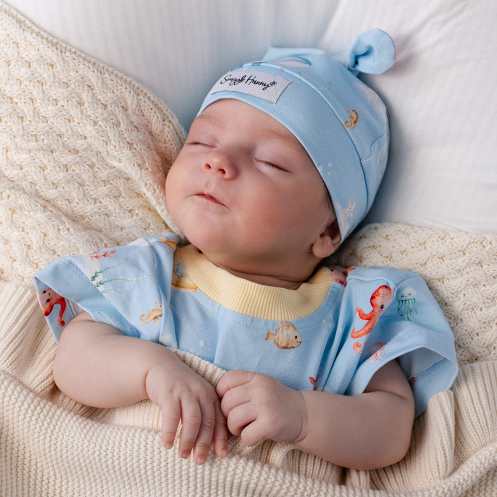 Blue Little Subs Organic Oversized Romper - View 7
