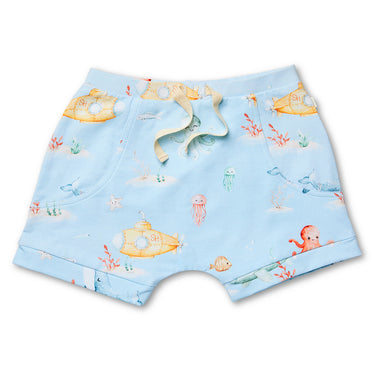 Blue Little Subs Organic Shorts | Snuggle Hunny