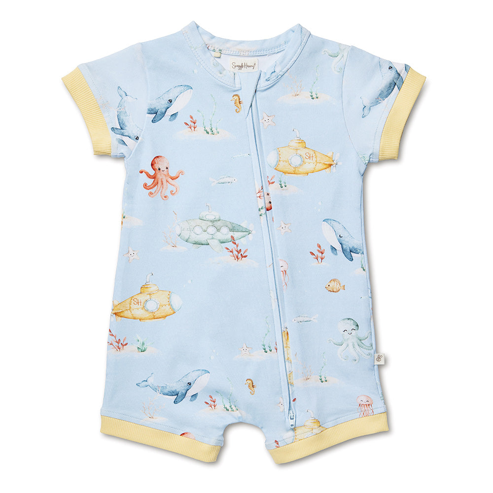 Blue Little Subs Organic Snuggle Shortie - View 2