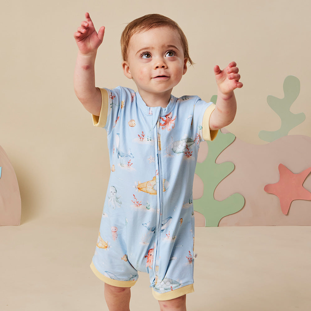 Blue Little Subs Organic Snuggle Shortie - View 6