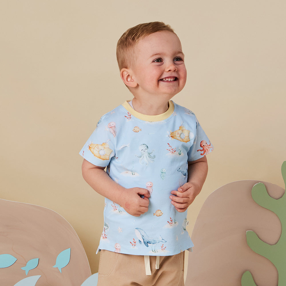 Blue Little Subs Organic Short Sleeve T-Shirt - View 1
