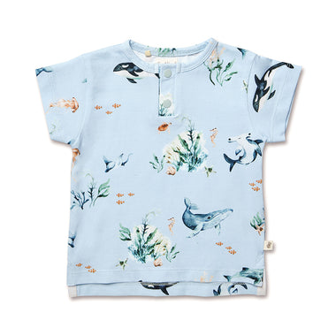 Blue Ocean Organic Short Sleeve Top | Snuggle Hunny