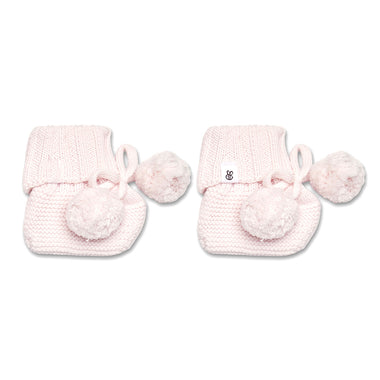 Blush Pink Organic Cotton Knit Booties | Snuggle Hunny