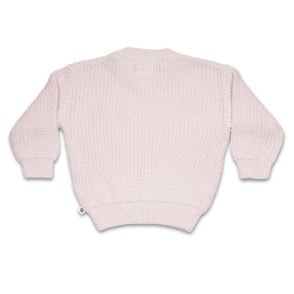 Blush Pink Oversized Cotton Knit Jumper - View 13