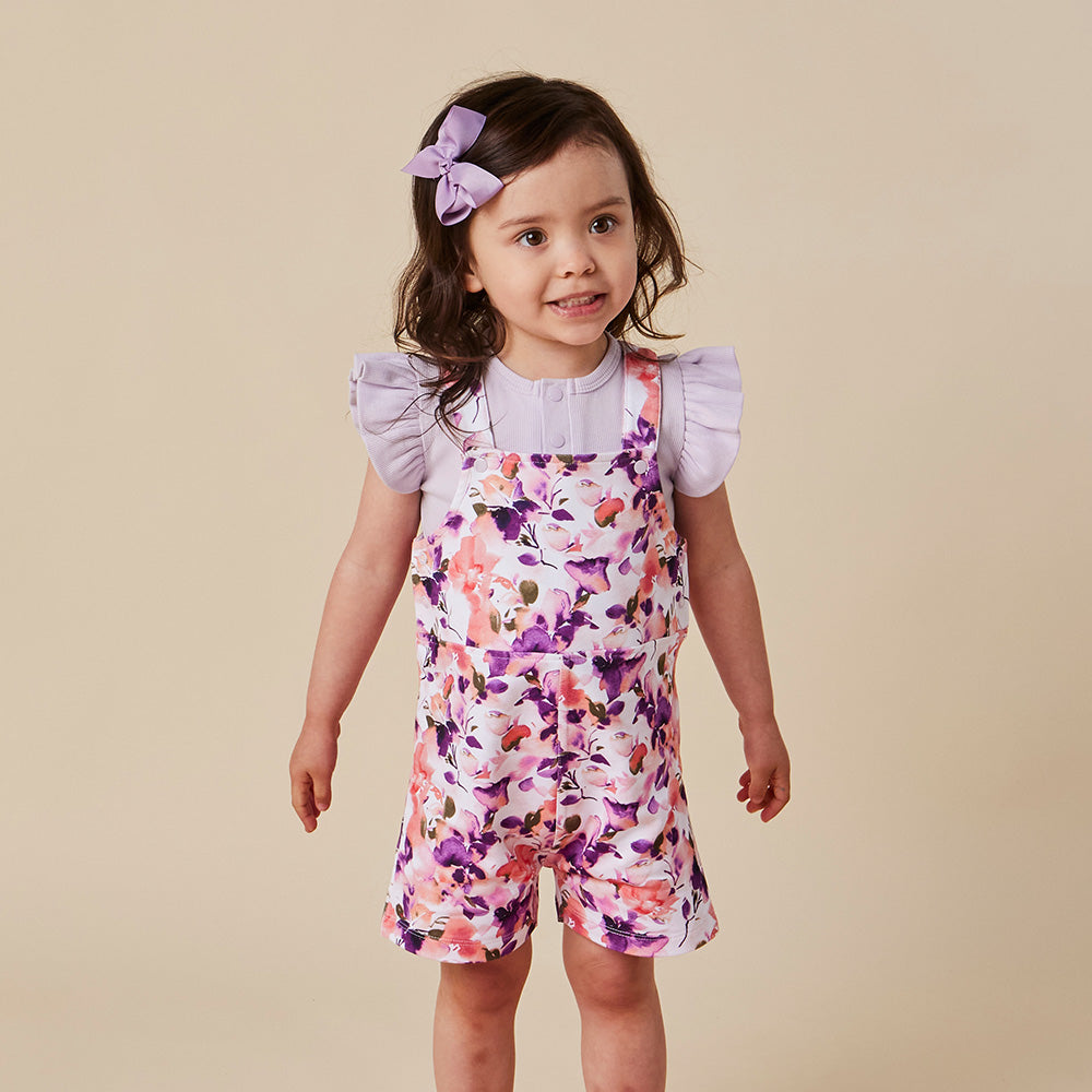 Blushing Beauty Organic Snuggle Overall Shorts - View 1