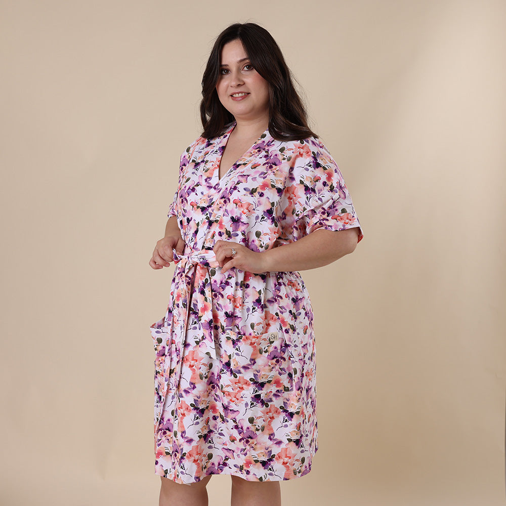 Blushing Beauty Organic Maternity Robe - View 1