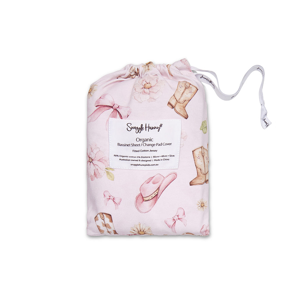 Boots & Bows Organic Bassinet Sheet / Change Pad Cover - View 12