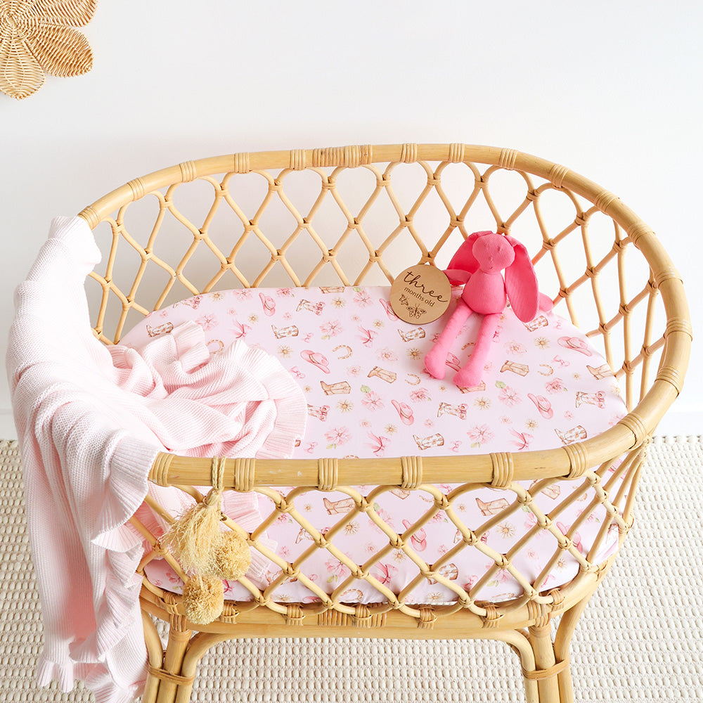 Boots & Bows Organic Bassinet Sheet / Change Pad Cover - View 6
