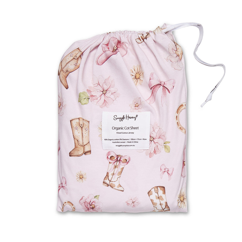 Boots & Bows Organic Fitted Cot Sheet - View 8