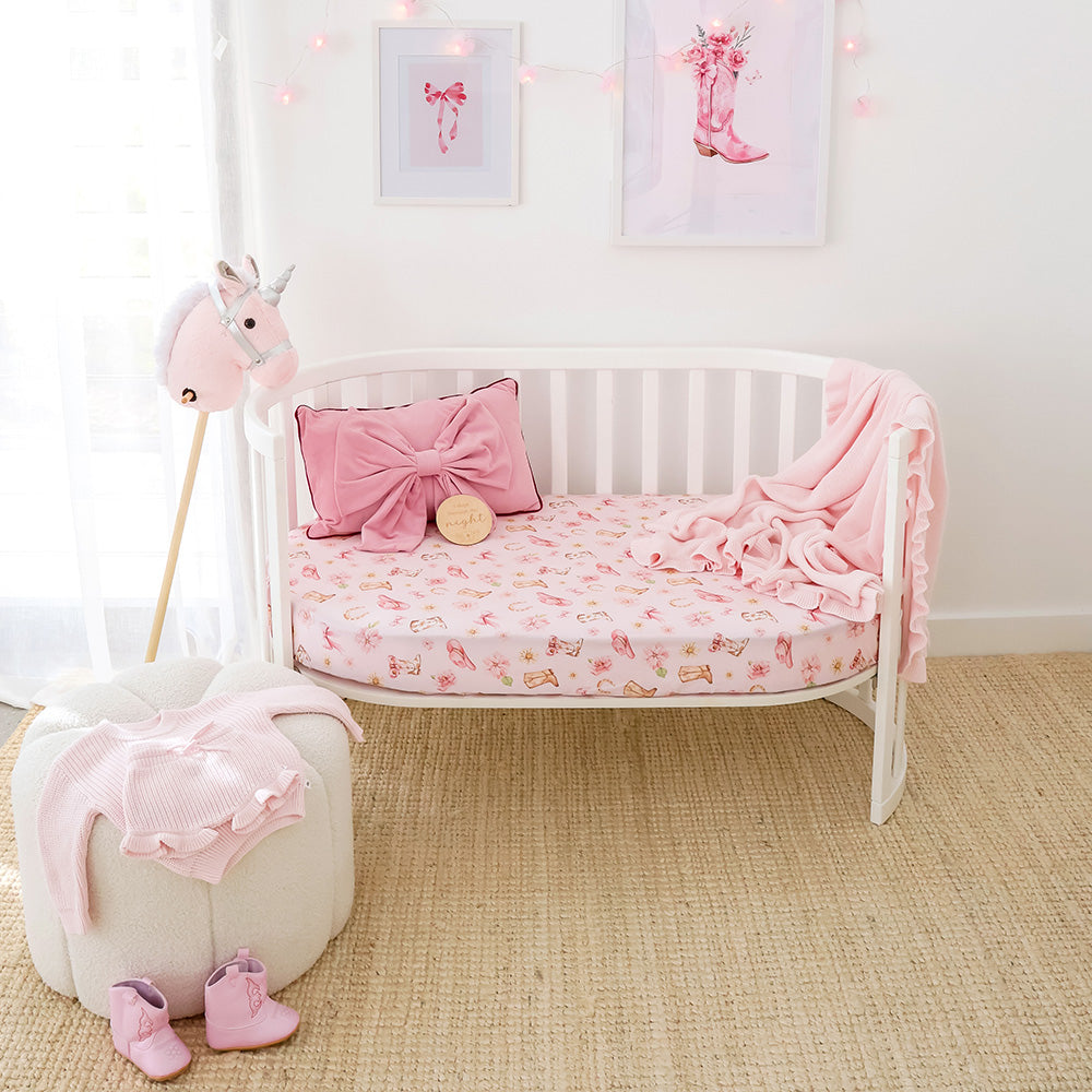 Boots & Bows Organic Fitted Cot Sheet - View 5