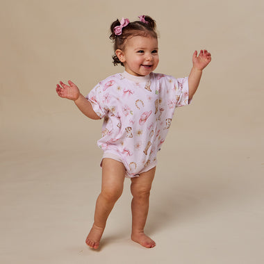 Boots & Bows Organic Oversized Romper | Snuggle Hunny