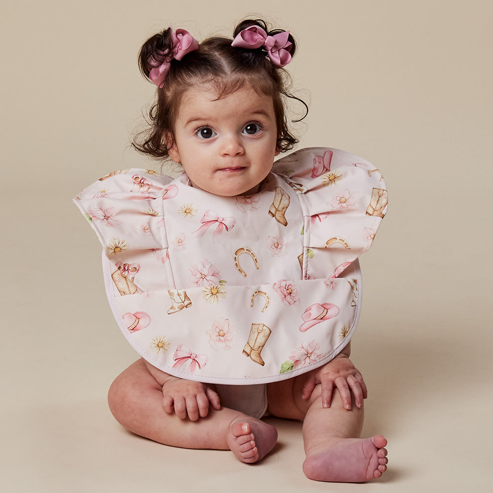 Boots & Bows Frill Snuggle Bib - View 7
