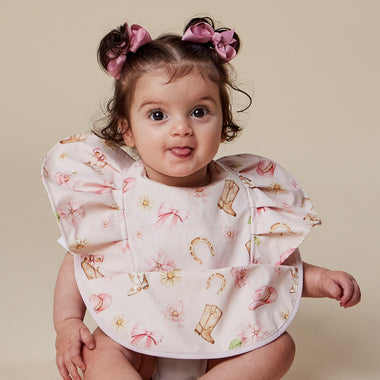 Boots & Bows Frill Snuggle Bib | Snuggle Hunny