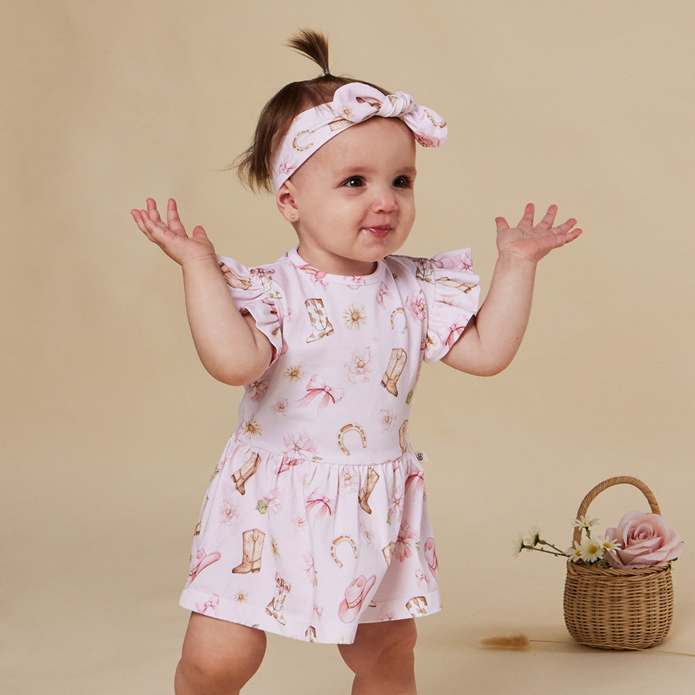 Boots & Bows Short Sleeve Organic Dress - View 20