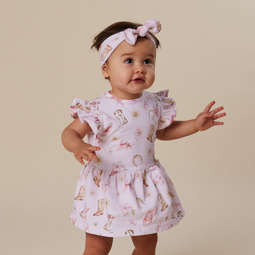Boots & Bows Short Sleeve Organic Dress - View 17