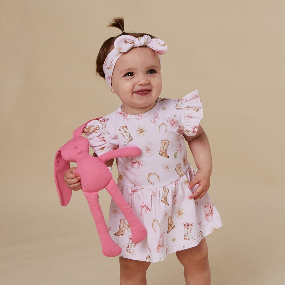 Boots & Bows Short Sleeve Organic Dress - View 24
