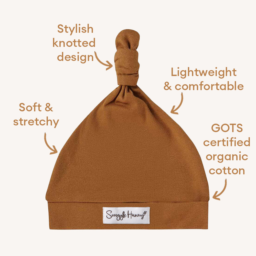 Bronze Organic Knotted Beanie - View 4