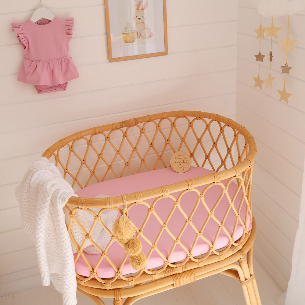 Bubblegum Organic Bassinet Sheet / Change Pad Cover - View 2
