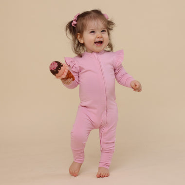 Bubblegum Organic Snugglesuit Convertible Romper | Snuggle Hunny