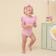 Bubblegum Short Sleeve Organic Bodysuit with Frill - Thumbnail 5