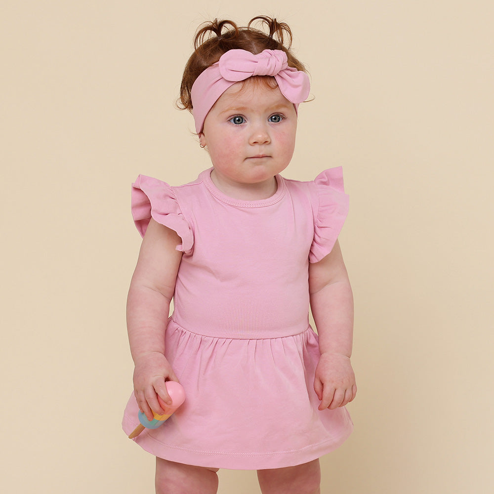 Bubblegum Short Sleeve Organic Dress - View 3