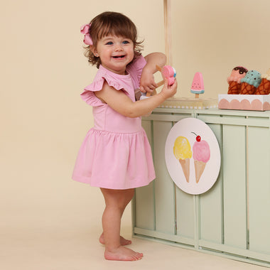 Bubblegum Short Sleeve Organic Dress | Snuggle Hunny