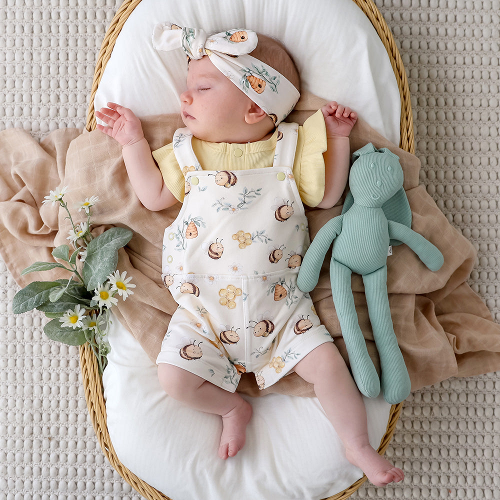 Bumblebees Organic Snuggle Overall Shorts - View 3